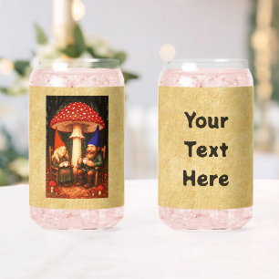 Amanita Mushroom en Gnomes Blikvorm Glas