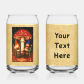 Amanita Mushroom en Gnomes Blikvorm Glas (Voorkant)