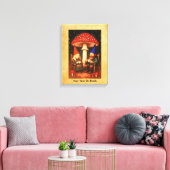 Amanita Mushroom en Gnomes Canvas Afdruk (Insitu (Woonkamer))