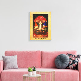 Amanita Mushroom en Gnomes Canvas Afdruk