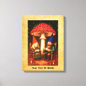 Amanita Mushroom en Gnomes Canvas Afdruk (Voorkant)