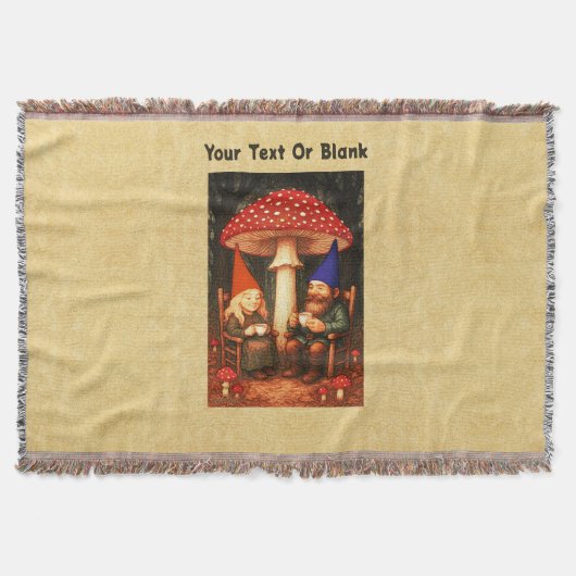 Amanita Mushroom en Gnomes Deken (Voorkant)