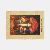 Amanita Mushroom en Gnomes Fleece Deken (Voorkant (Horizontaal))