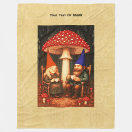 Amanita Mushroom en Gnomes Fleece Deken