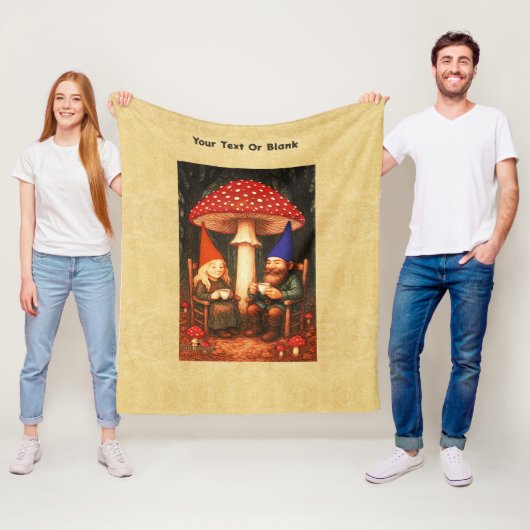 Amanita Mushroom en Gnomes Fleece Deken (In situ)