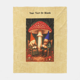Amanita Mushroom en Gnomes Fleece Deken