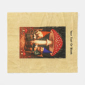 Amanita Mushroom en Gnomes Fleece Deken (Voorkant (Horizontaal))