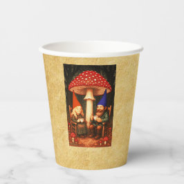 Amanita Mushroom en Gnomes Papieren Bekers