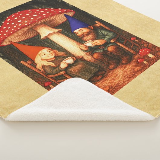 Amanita Mushroom en Gnomes Sherpa Deken (3/4)