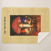 Amanita Mushroom en Gnomes Sherpa Deken (Voorkant (horizontaal))