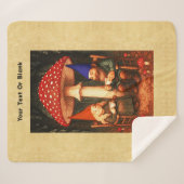 Amanita Mushroom en Gnomes Sherpa Deken (Voorkant (horizontaal))