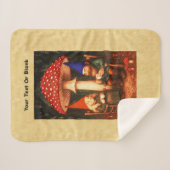 Amanita Mushroom en Gnomes Sherpa Deken (Voorkant (horizontaal))