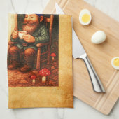 Amanita Mushroom en Gnomes Theedoek (Quarter Fold)