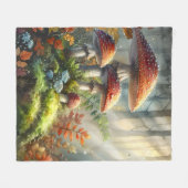 Amanita Mushroom Magic Forest Landschap Fungi Fleece Deken (Voorkant (Horizontaal))