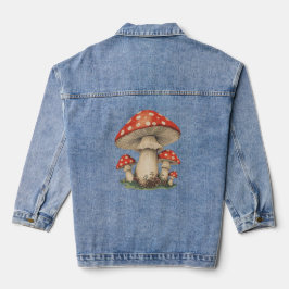 Amanita Mushroom Retro Cottagecore Art - Jean Denim Jacket