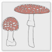 Amanita Mushrooms Fun Fungi BIED IT AAN Sticker (Voorkant)