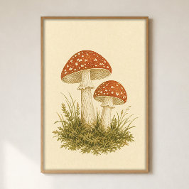 Amanita Paar Watercolour Cottagecore Kunst Poster