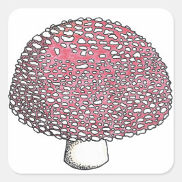 Amanita paddenstoel schimmel Shroom Vierkante Sticker