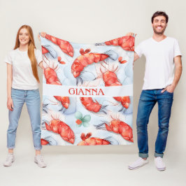 Amano Garnalen Waterverf Kleurrijke Patroon Fleece Deken