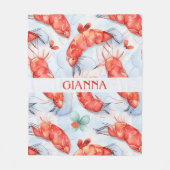 Amano Garnalen Waterverf Kleurrijke Patroon Fleece Deken (Voorkant)