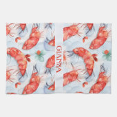 Amano Garnalen Waterverf Kleurrijke Patroon Theedoek (Horizontaal)