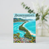 Amanohashidate Japan -> Amanohashidate Japan Briefkaart (Staand voorkant)