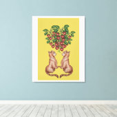 Amantes de frutillas canvas afdruk (Insitu (Houten vloer))