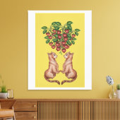 Amantes de frutillas canvas afdruk (Insitu (Woonkamer))