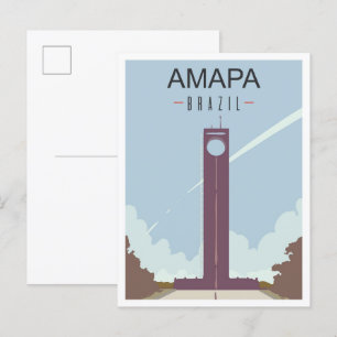 Amapa Brazilië Art Vintage Travel Illustratie Briefkaart