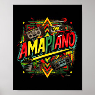 Amapiano Afrikaanse Print Zwarte Geschiedenis Maan