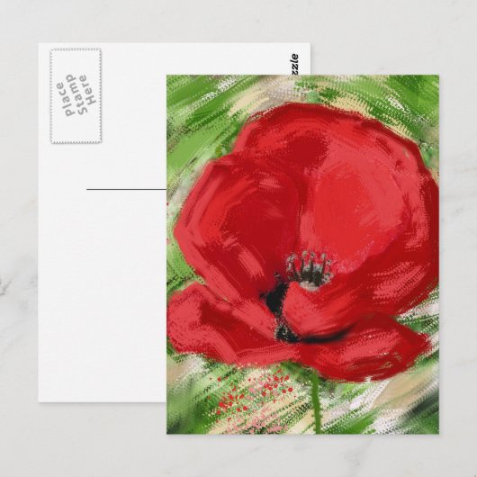 amapola briefkaart (Voorkant / Achterkant)