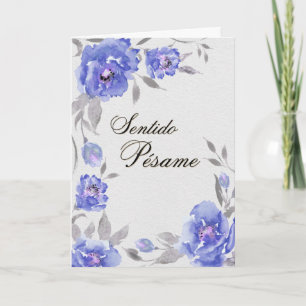 Amapolas Azules – Tarjeta de Pésame (Español) Kaart