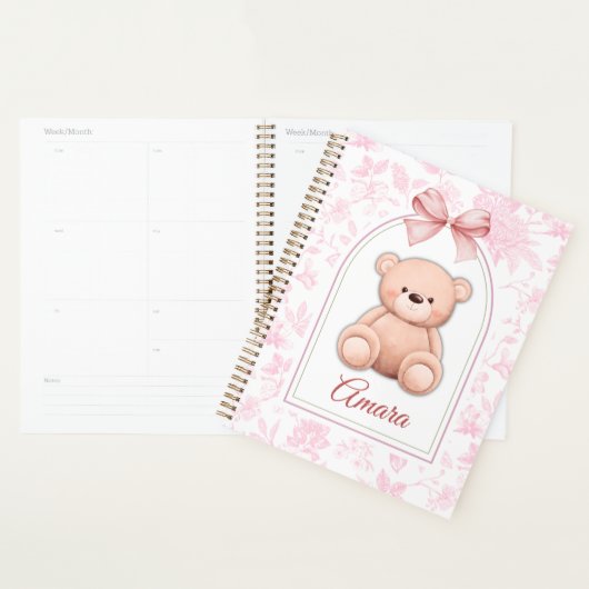 Amara | Aangepaste Roze Teddybeer Nursery Design Planner (Display)