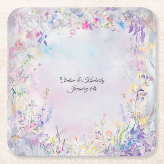 Amara aanpasbare vierkante papieren onderzetter (Voorkant)