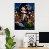 Amara en de Boek ART PRINT menehune tiki lowbrow (Thuiskantoor)