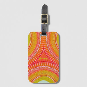 AMARA ~ Oranje, rood, geel, roze en wit design Bagagelabel