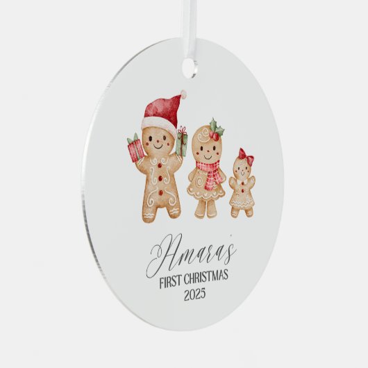 Amara Personalized Baby's First Christmas Metalen Ornament (Voorkant Rechts)