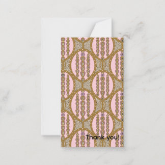 AMARA Stof Roze en Goud Retro Geometrisch Patroon Notitiekaartje