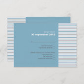 Amara Stripe Cornflower RSVP-kaartuitnodiging RSVP Kaartje (Voorkant / Achterkant)