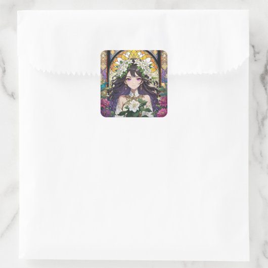 Amara Violetta Vierkante Sticker (Tas)
