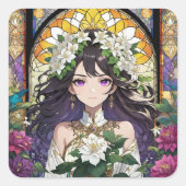 Amara Violetta Vierkante Sticker (Voorkant)