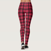 Amarant Roze Rood Weefpatroon Leggings (Achterkant)