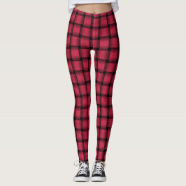 Amarant Roze Rood Weefpatroon Leggings