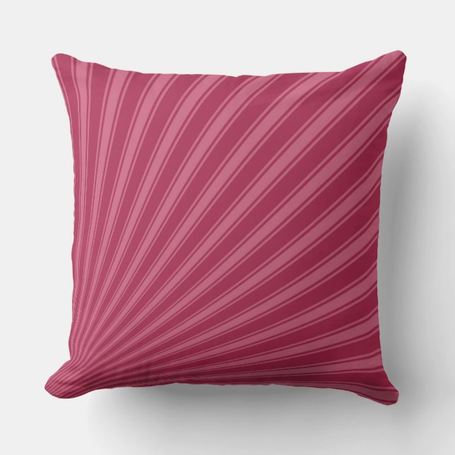 Amaranth deep paars Color Stripe Funky Patroon Kussen (Voorkant)