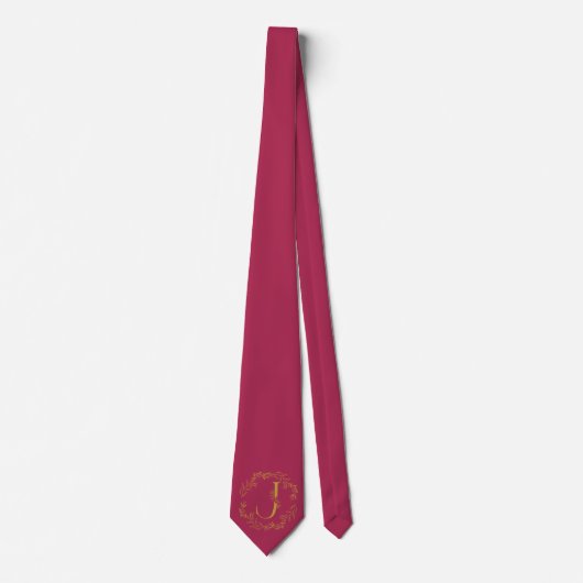 Amaranth paarse kleur Monogrammed Groomsmen Stropdas (Voorkant)