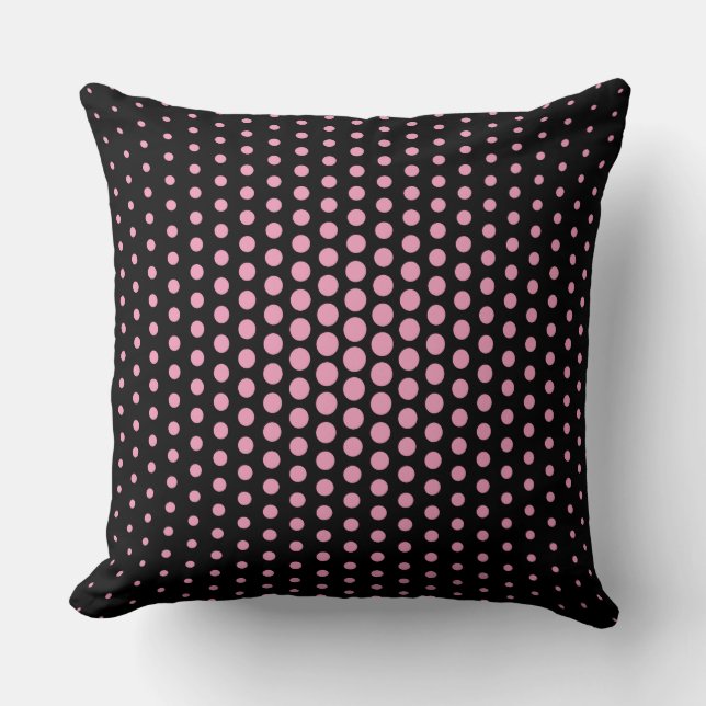 Amaranth roze Techno Stippen Modern Black Kussen (Voorkant)