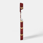 Amaranth Velvet Golden Butterflies iPhone 14 Hoesj iPhone Hoesje (Linkerkant)