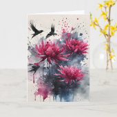 Amaranth - Watercolor flowers Kaart (Gele Bloem)