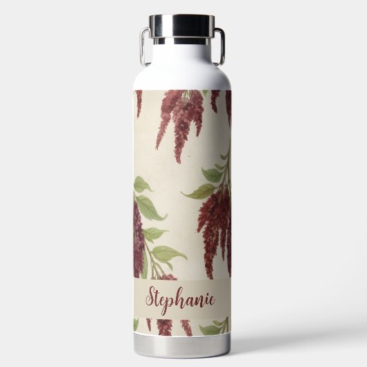 Amaranthus Flower Pattern Water Bottle Waterfles (Voorkant)