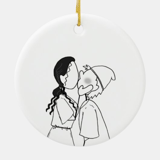 Amarantus' Saturnalia Ceramic Tree Decoration Keramisch Ornament (Achterkant)